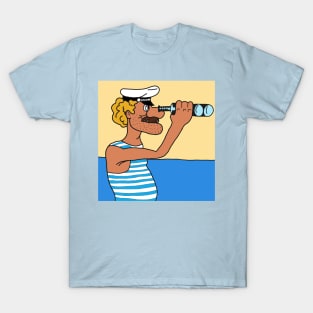 Sailor looking through binoculars T-Shirt